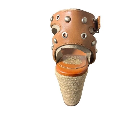 Vince Camuto Womens Brown Leather Open Toe Espadrille Wedge Sandals Sz 9 M New - Picture 5 of 11